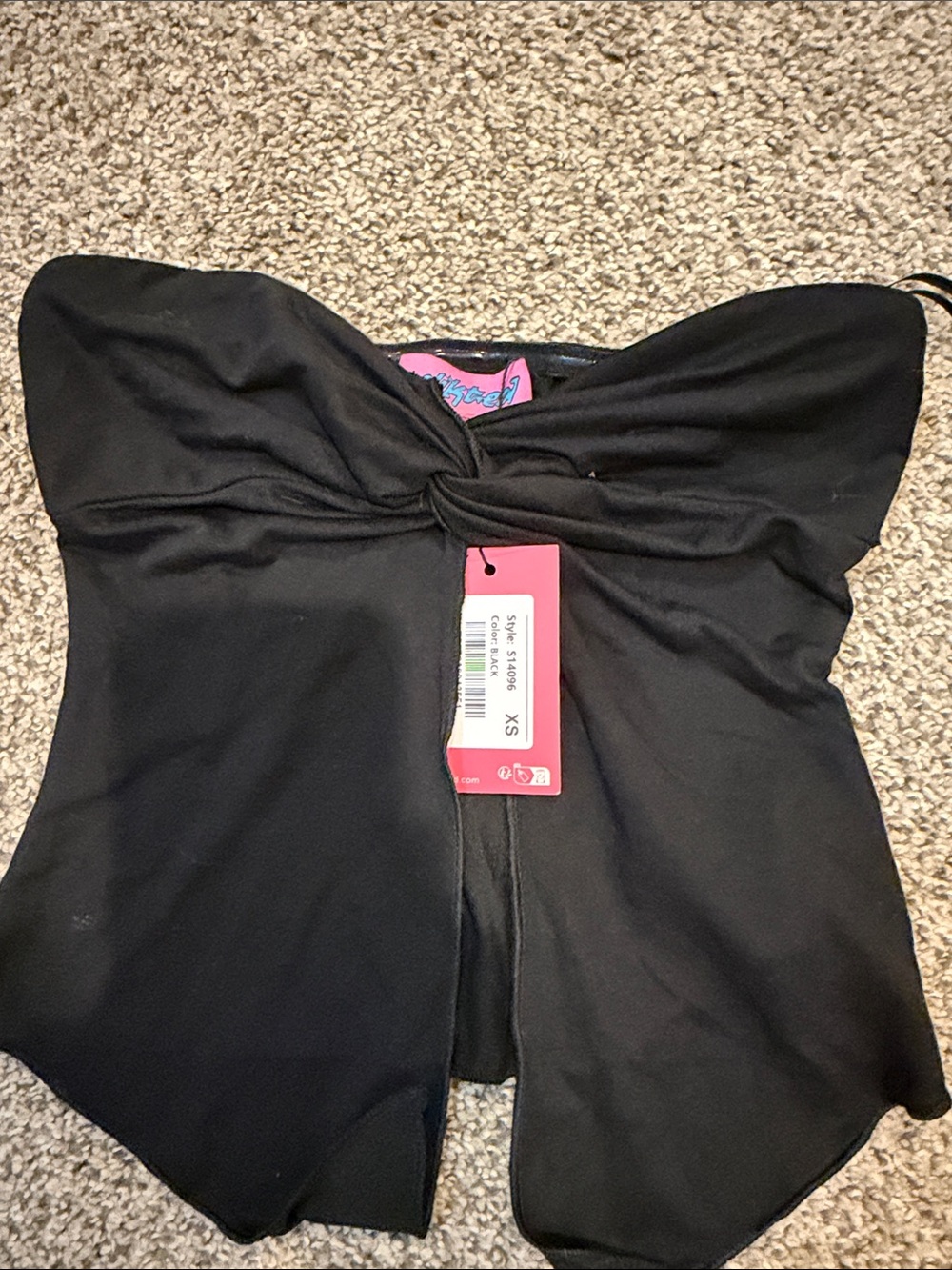 Edikted Black Strapless Twist-Front Camisole